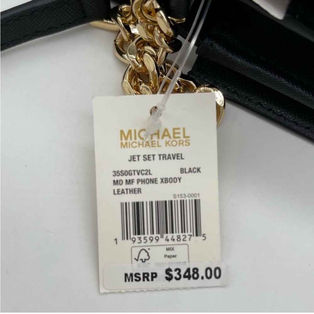 Michael Kors Black and Gold Phone Crossbody Bag - Picture 11 of 13